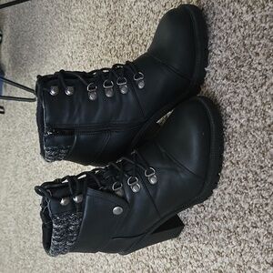 Lace up Heeled Hiker Boots